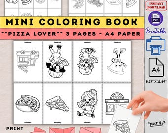 Mini-pizzamålarbok: Rolig utskrivbar present för barn och vuxna (PDF-nedladdning)