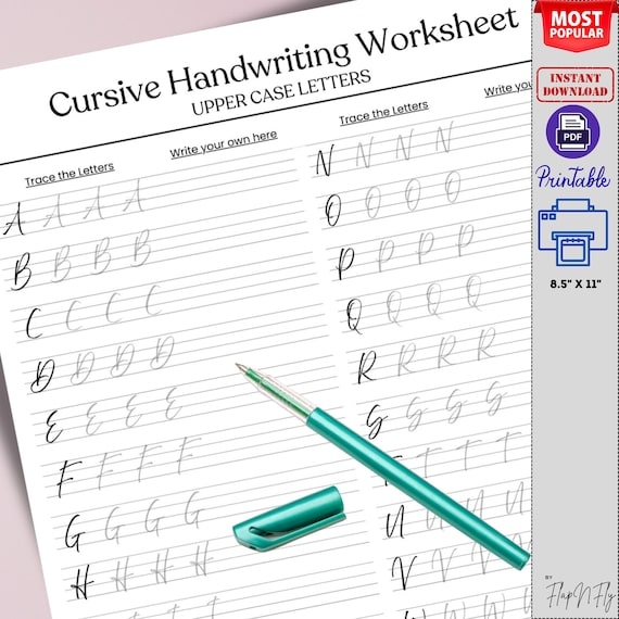 Cursive Uppercase And Lowercase Letter Tracing Worksheets