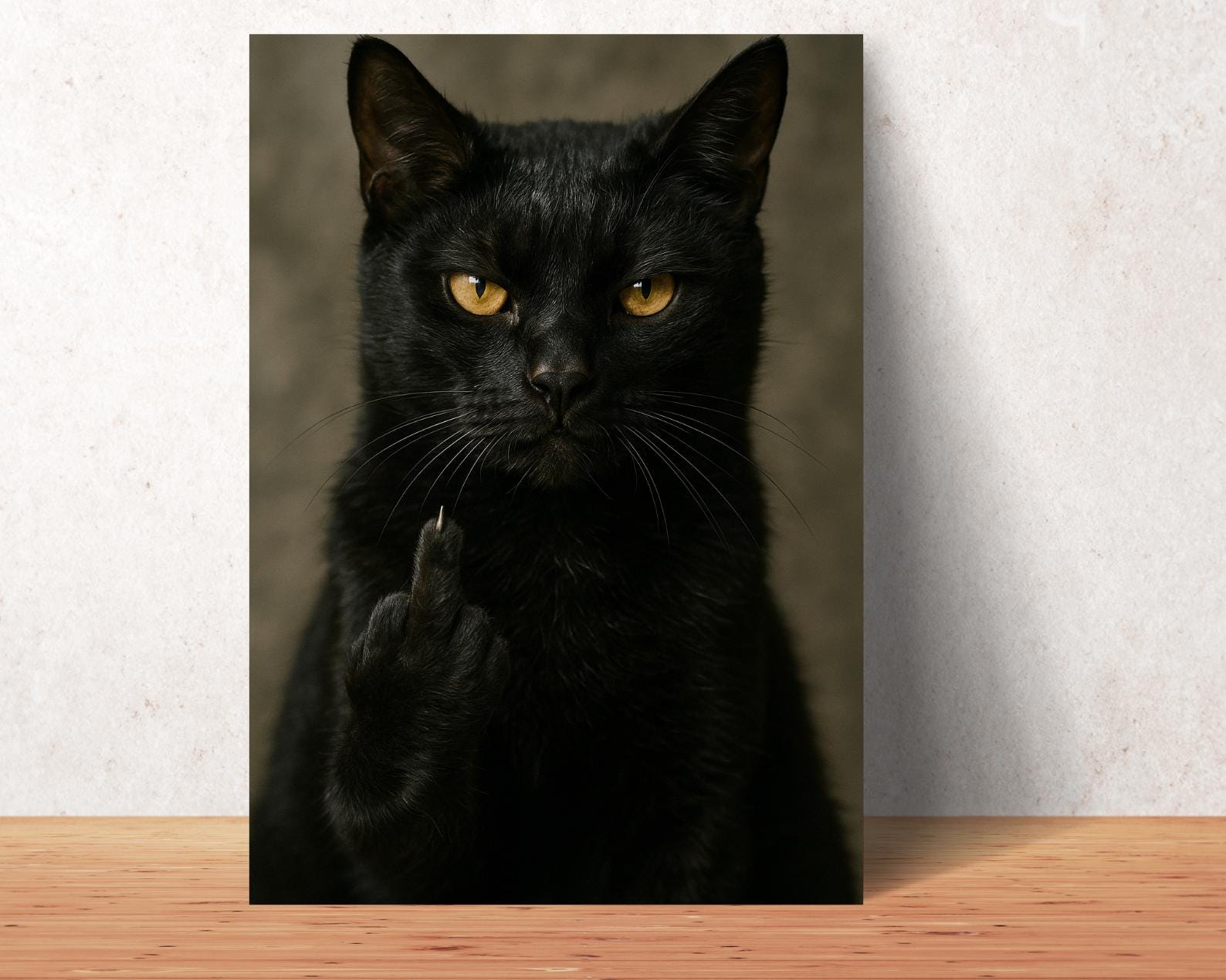 Funny Black Cat Wall Art – Digital Download – Humorous Cat Poster