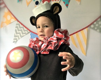 Bear Halloween Costume Circus Bear with hat and collar Kids Costume for Boys, Girls, Toddler, Children, Unisex