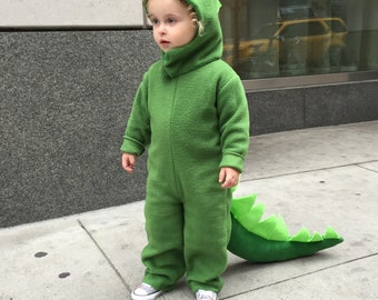 Fantasia de Dinossauro Verde para o Halloween: Fantasia Infantil de Fleece Confortável