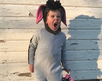 Kids Halloween Costume Eeyore Winnie The Pooh for Boys or Girls, Toddler Costume, Childrens Costume, hood and suit Donkey costume