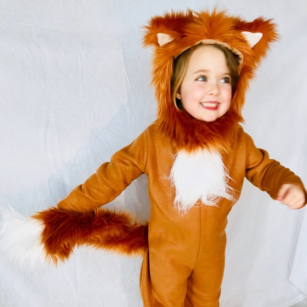 Fox Halloween Costume Toddler Boy Halloween Costume, kids Costume, Toddler Girl Halloween Costume hood and suit Fox costume