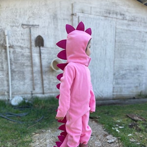 Fantasia de dinossauro rosa para Halloween, fantasia de dinossauro para meninas pequenas, fantasias infantis