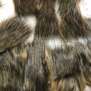 Fur Fabric Scraps Grab Bag Faux Fur Thick Luxury Black and Brown Wolf Fur Shannon Fabrics image 1