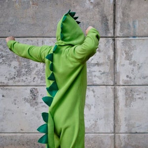 Dinosaur Costume Adult Onesie Halloween Costume Zip Front Unisex Jumpsuit image 1