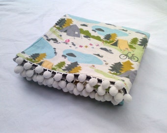 Kids Blanket Camping Theme Baby Receiving Blanket