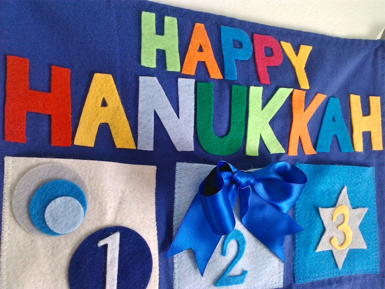 Hanukkah Countdown Calendar Whimsical Colorful Fabrics fill Etsy