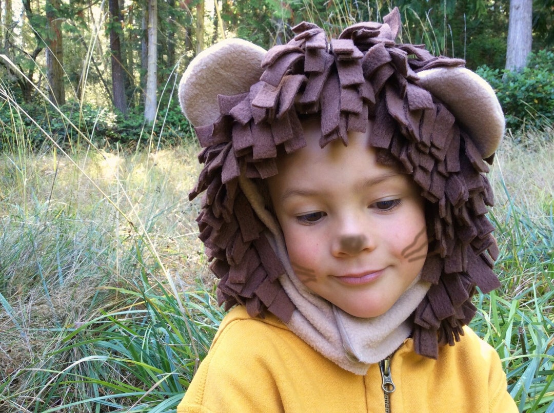 Lion Halloween Costume HOOD and TAIL ONLY, Kids Costume Hood, Boys