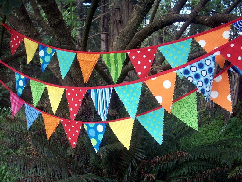 Circus Bunting Fabric Party Flags size small bunting banner circus theme decoration image 4
