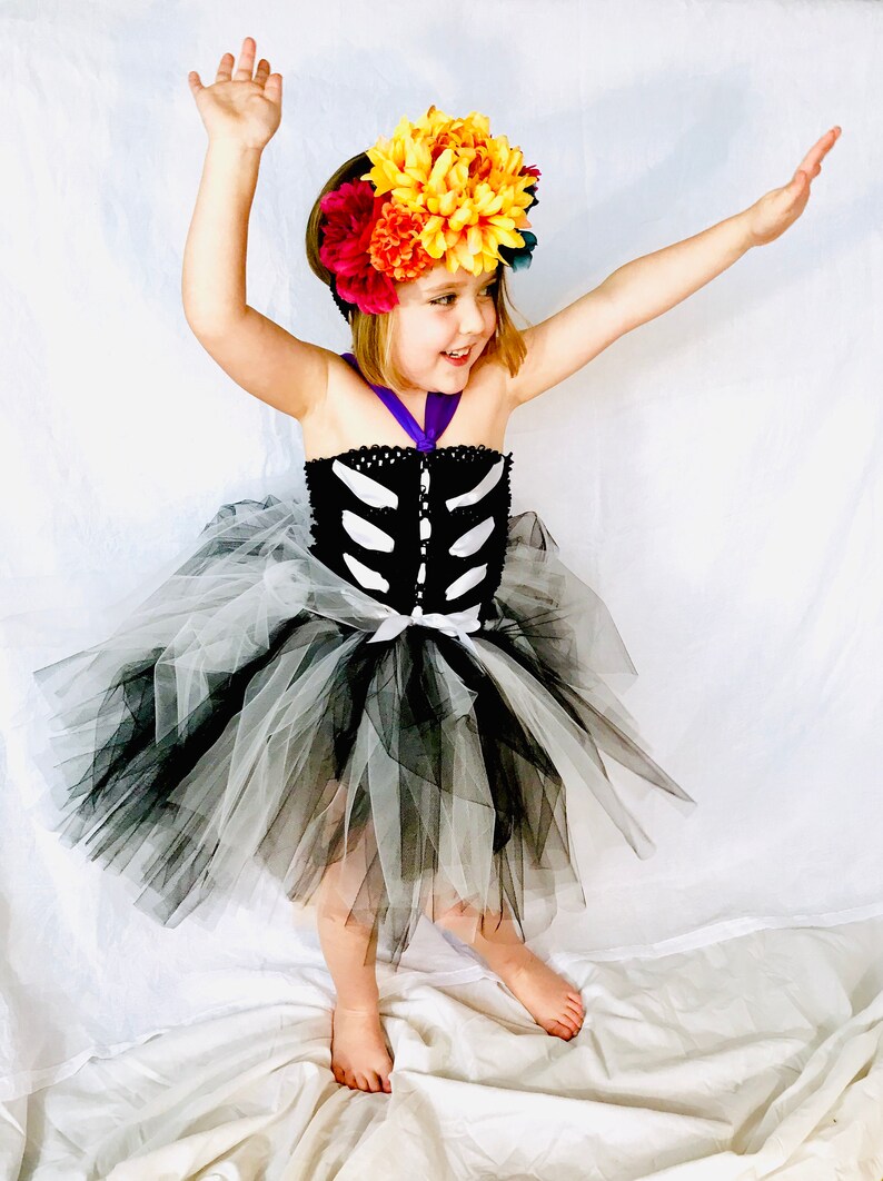 Skeleton Costume Toddler Girl Halloween Costume Tutu Halter Etsy
