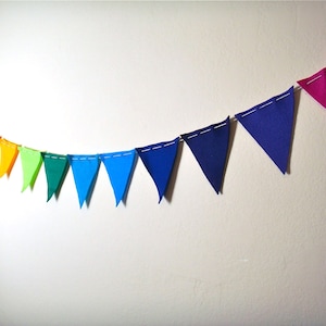 Bunting Flags Rainbow of Colors eco felt pennants image 2