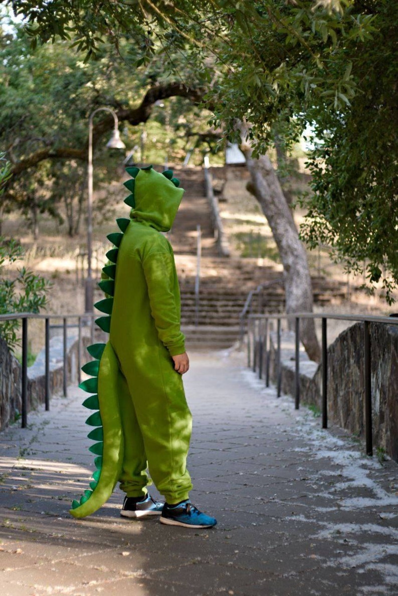 Dinosaur Costume Adult Onesie Halloween Costume Zip Front Unisex Jumpsuit image 5