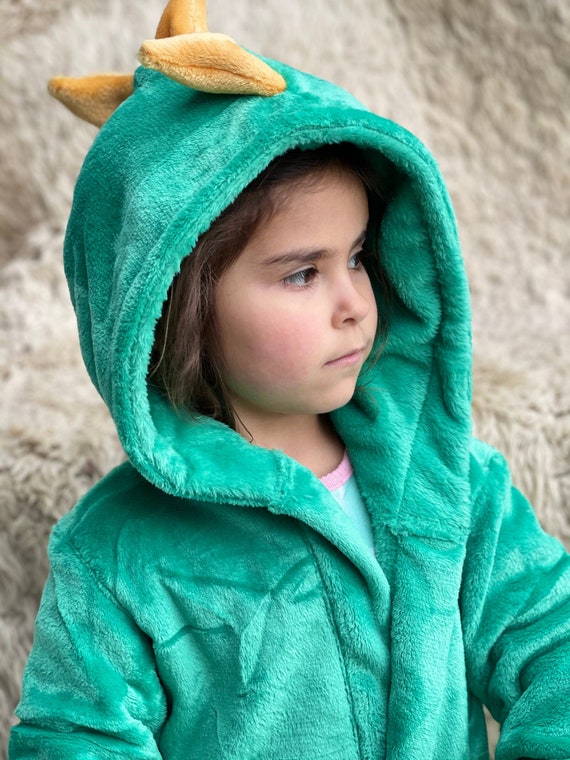 Kids Robe Ultra Plush Handmade Dinosaur Hooded Bathrobe for kids available in 5 colors Il_570xn