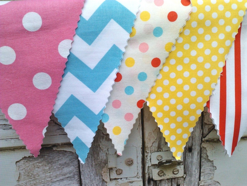 Fabric Bunting Flags Party Pennant Banner Buntings Banner Etsy