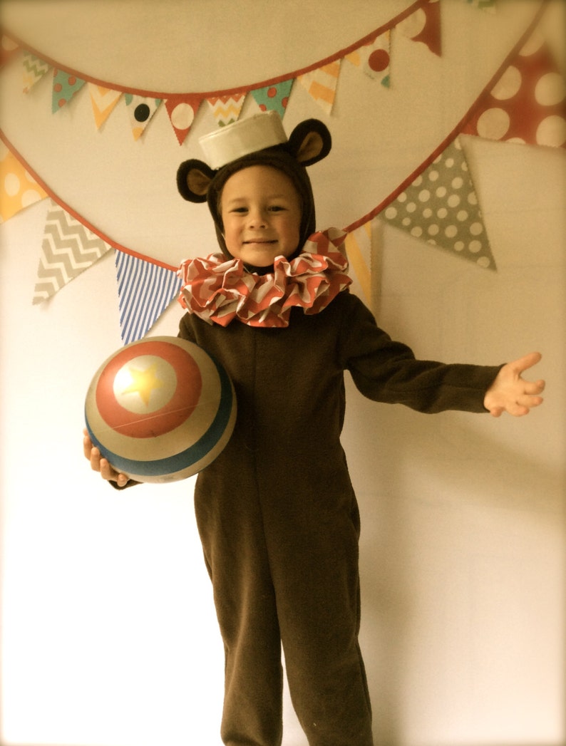 Bear Halloween Costume Circus Bear with hat and collar Kids Costume for Boys, Girls, Toddler, Children, Unisex image 4