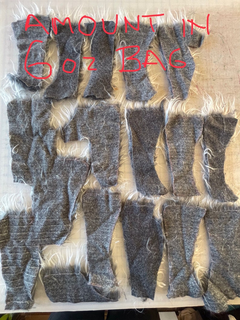 Fur Fabric Scraps Grab Bag Faux Fur Bag Grey Frosted Fur long Pile Luxury Fur 画像 8
