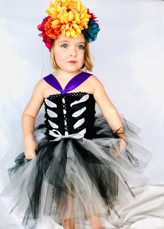 Toddler Girl Day Of The Dead Costume Black Toddler Girl Day Of The Dead Costume Black