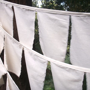Prayer Flag Bunting- 3 Strands of Natural Cotton Flags Ready to personalize. Perfect for Weddings, Retirement, Office Parties, Birthdays