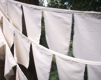 Prayer Flag Bunting- 3 Strands of Natural Cotton Flags Ready to personalize. Perfect for Weddings, Retirement, Office Parties, Birthdays