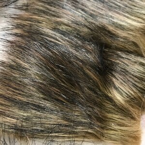 Fur Fabric Scraps Grab Bag Faux Fur Thick Luxury Black and Brown Wolf Fur Shannon Fabrics image 4