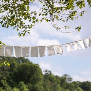 Prayer Flag Bunting 1 Strand of Natural Cotton Fabric Flags Ready to personalize. As Seen in BRIDES Magazine for Weddings Decorations