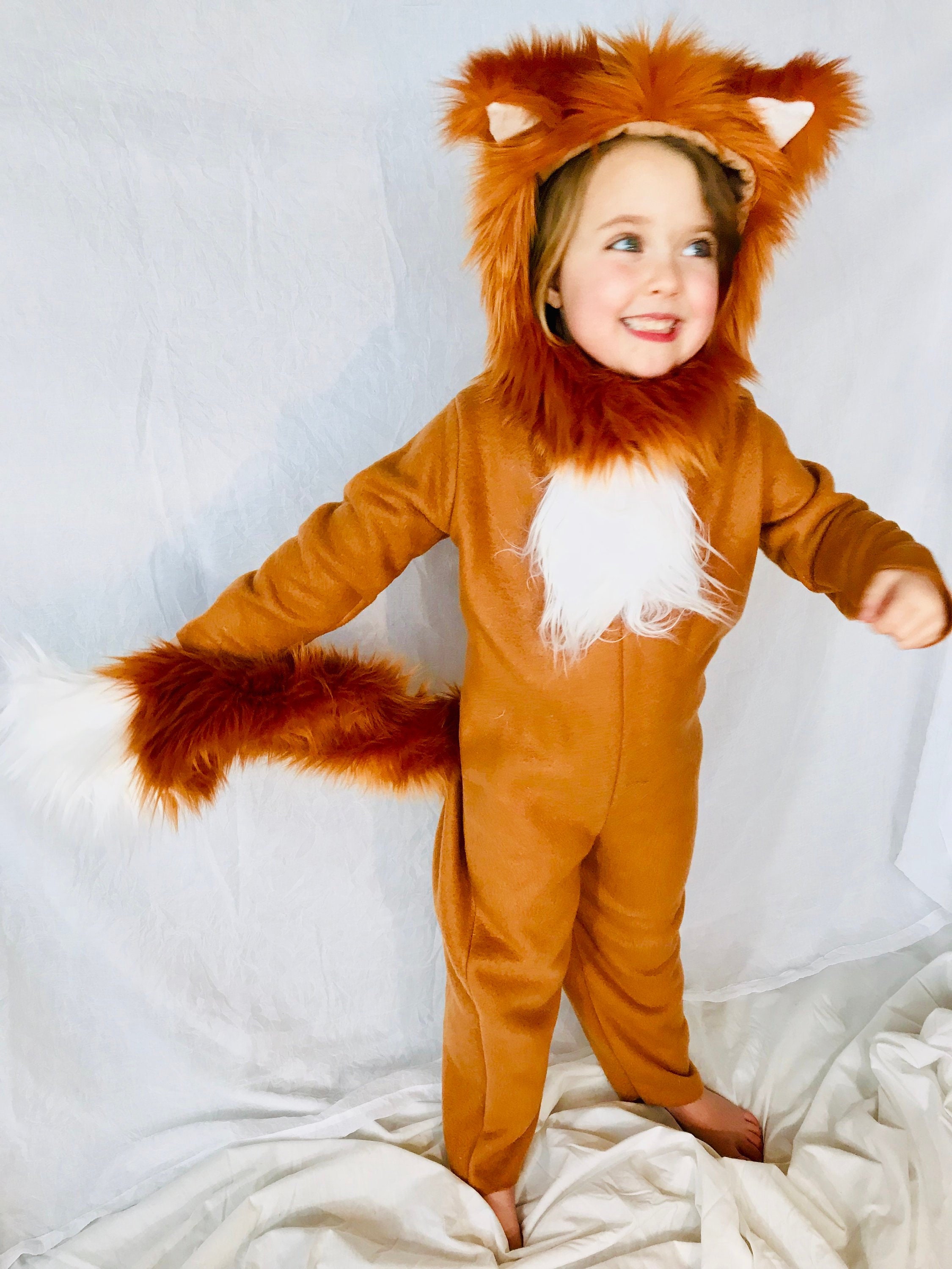 HUHUXXYY Toddler Boy Girl Halloween Cosplay Costume Outwear Fox Warm Hood J...