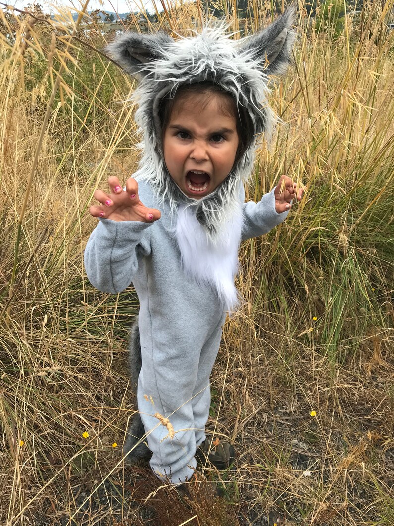Grey Wolf Costume Toddler Boy Halloween Costume Toddler Girl Etsy