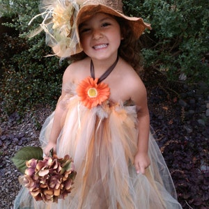 Scarecrow Costume Girls Halloween Tutu Halter Dress and Floppy - Etsy