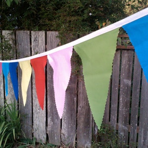 Fabric Bunting Party Flags Decoration, Birthday Banner Bunting Flags Long Strand of Solid Colored Pennants large size circus rainbow party
