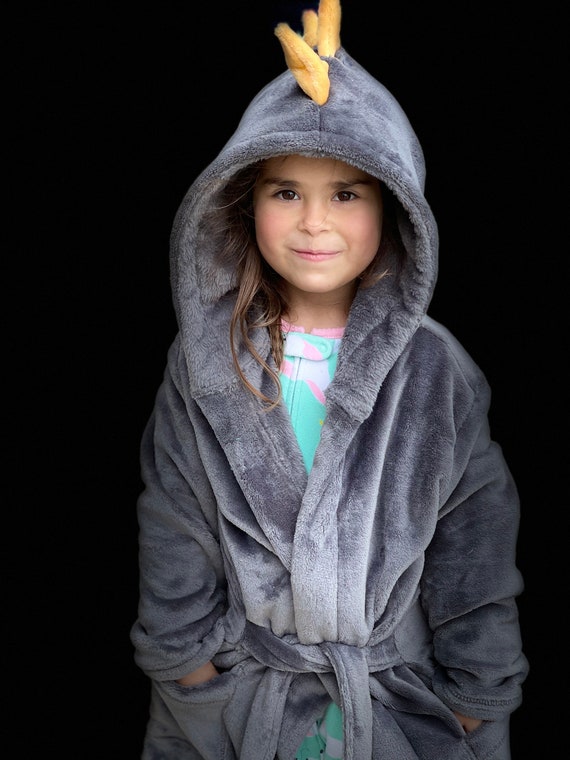 Kids Robe Ultra Plush Handmade Dinosaur Hooded Bathrobe for kids available in 5 colors Il_570xn