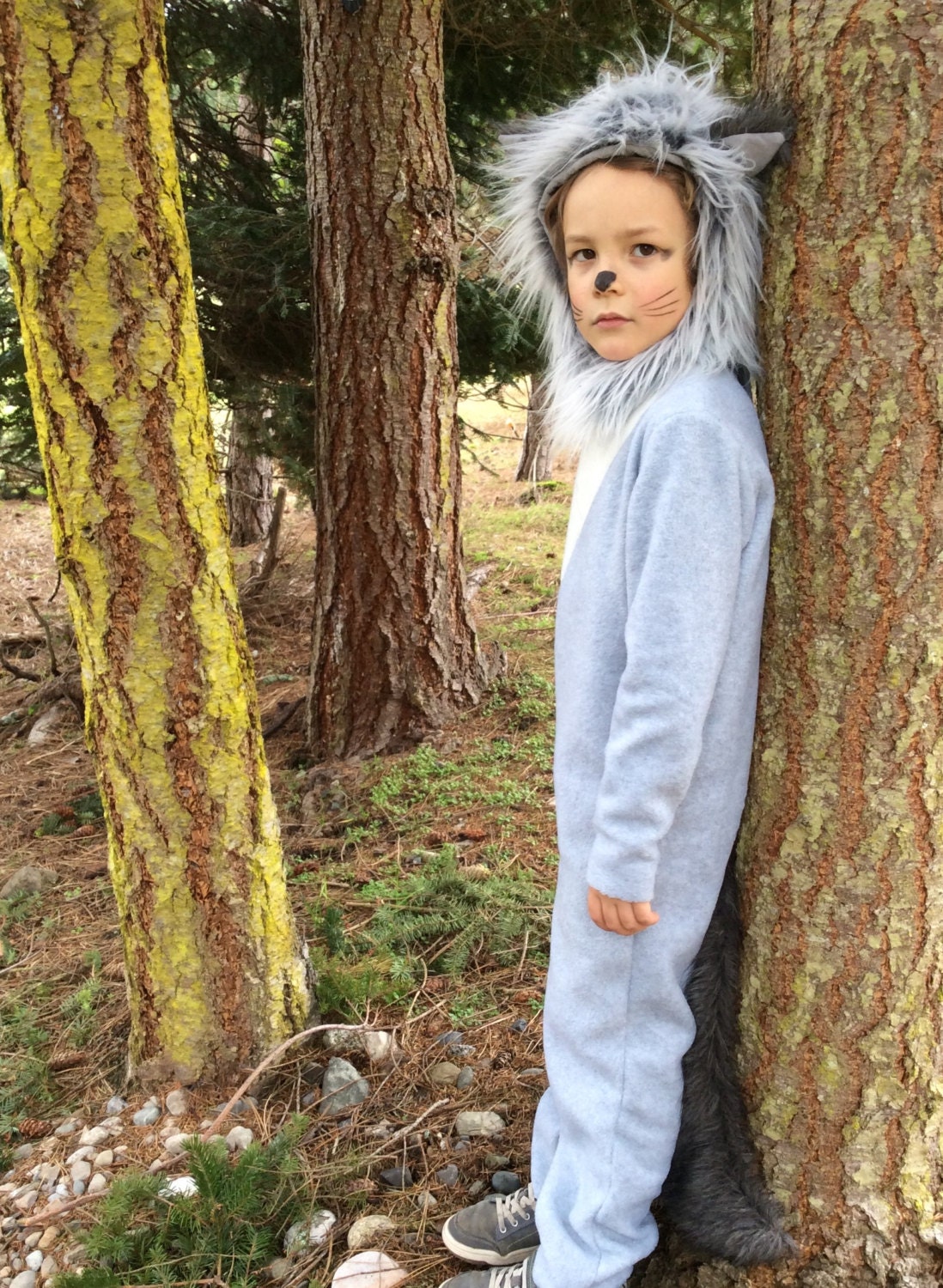 Grey Wolf Costume Toddler Boy Halloween Costume Toddler Girl Etsy