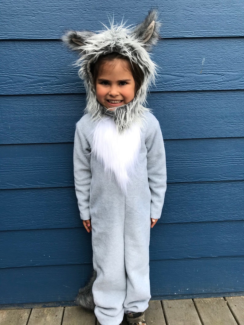 Grey Wolf Costume Toddler Boy Halloween Costume Toddler Girl Etsy
