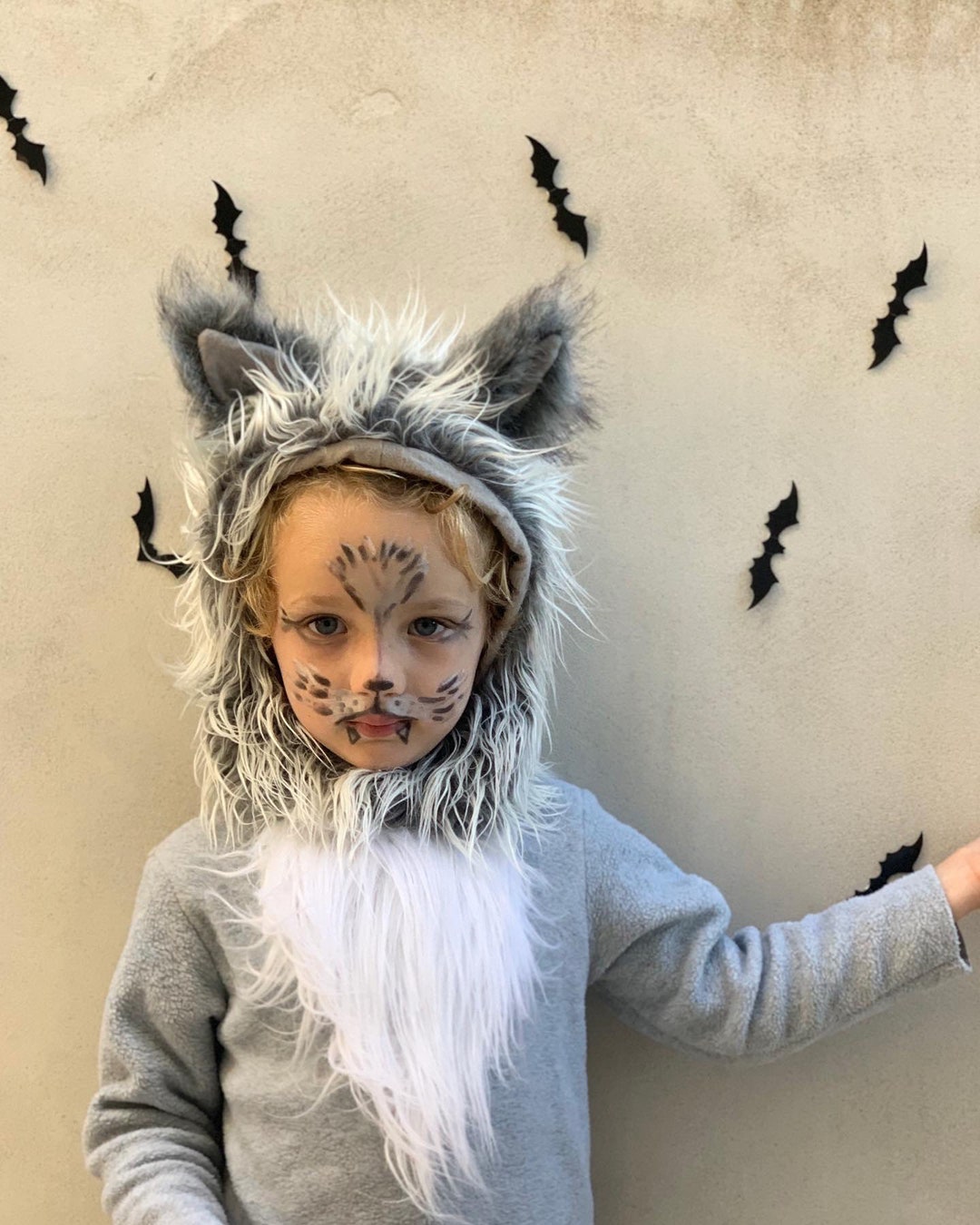 Grey Wolf Costume Toddler Boy Halloween Costume Toddler Girl image