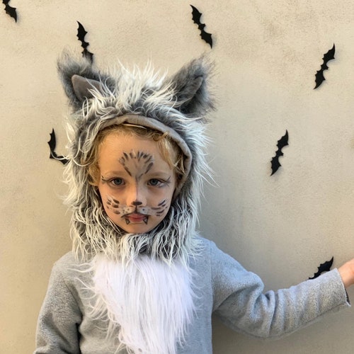 Grey Wolf Costume Toddler Boy Halloween Costume, Toddler Girl Halloween Costume Childrens Outfit, hood and suit Wolf Costume