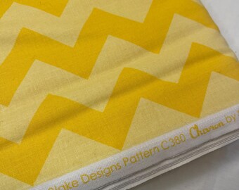 Riley Blake Yellow Tone on Tone Chevron medium zig zig cotton fabric by the yard