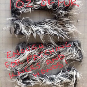 Fur Fabric Scraps Grab Bag Faux Fur Bag Grey Frosted Fur long Pile Luxury Fur 画像 9