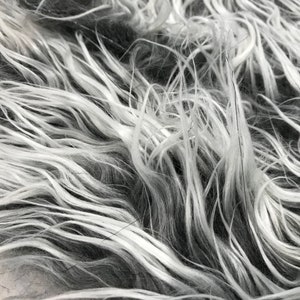 Fur Fabric Scraps Grab Bag Faux Fur Bag Grey Frosted Fur long Pile Luxury Fur