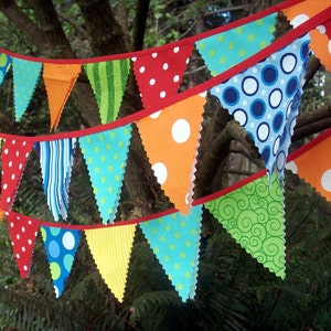 Circus Bunting Fabric Party Flags size small bunting banner circus theme decoration image 1