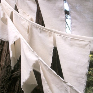 Prayer Flag Bunting 1 Strand of Natural Cotton Fabric Flags Ready to personalize. As Seen in BRIDES Magazine for Weddings Decorations image 3