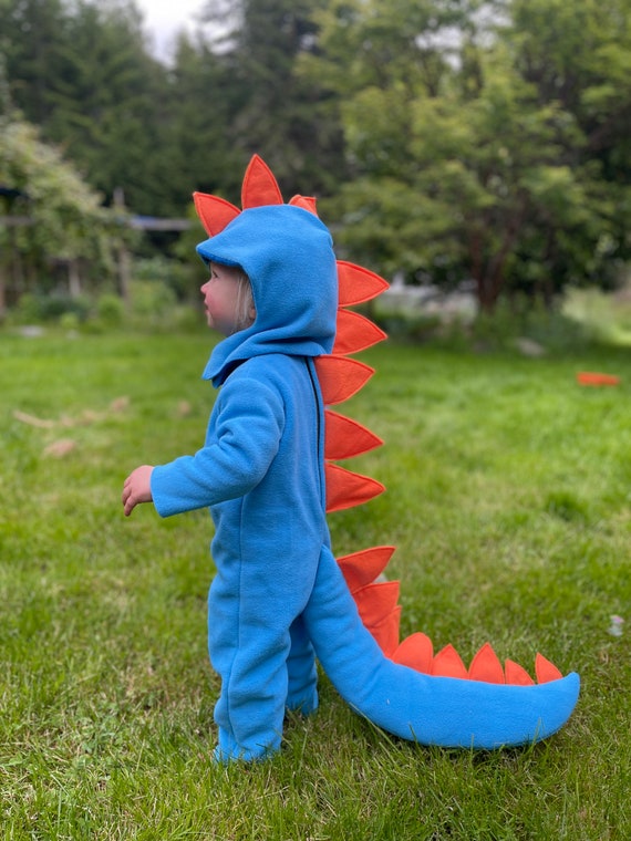 Costume d'Halloween de dinosaure Costume complet pour enfants Dino bleu et  orange avec longue queue, épines et capuche pour garçons, filles,  tout-petits, enfants -  France