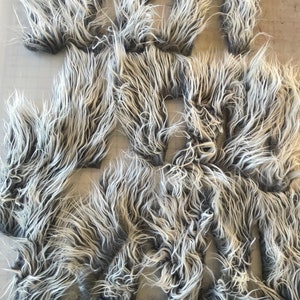 Fur Fabric Scraps Grab Bag Faux Fur Bag Grey Frosted Fur long Pile Luxury Fur 画像 10