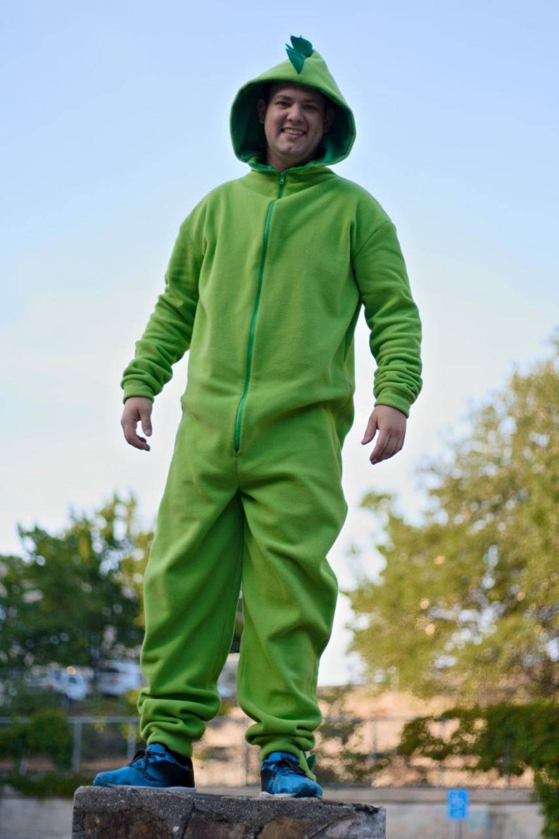 Dinosaur Costume Adult Onesie Halloween Costume Zip Front Unisex Jumpsuit image 3