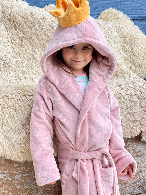 Kids Robe Ultra Plush Handmade Notorious RBG crown Hooded Bathrobe for kids Little prince princess robe available in 5 colors Il_570xn