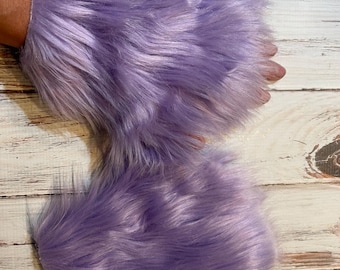 Faux Fur Fingerless Gloves: Costume Accessory - Wolf, Fox, Wild Things, Monsters all colors available. Great addition to any costume
