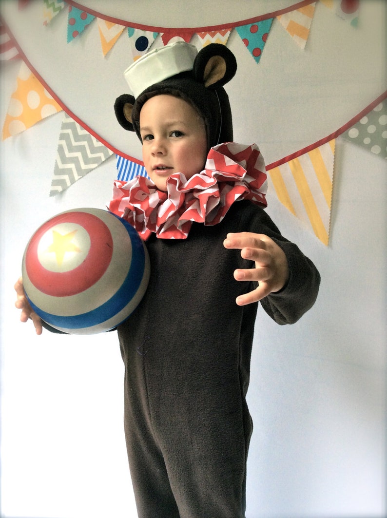 Bear Halloween Costume Circus Bear with hat and collar Kids Costume for Boys, Girls, Toddler, Children, Unisex image 1