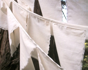 Prayer Flag Bunting- 10 Strands of Natural Cotton Flags Ready to personalize. Perfect for Weddings, Retirement, Office Parties, Birthdays
