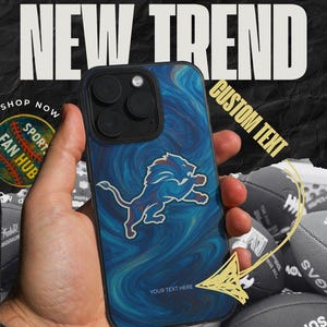 Detroit Lions Customizable Phone Case - Gift for Detroit Lions Fan, Dad, Son, Friend - Unique Fan Art NFL Phone Case