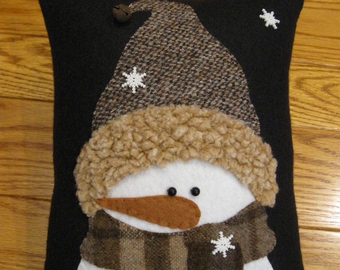 Winter Snowman Pillow....all Bundled Up Etsy