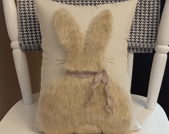 Furry Bunny Butt Pillow ~ Whimsical Handmade Pillow, Decoration, Gift, Spring Decor